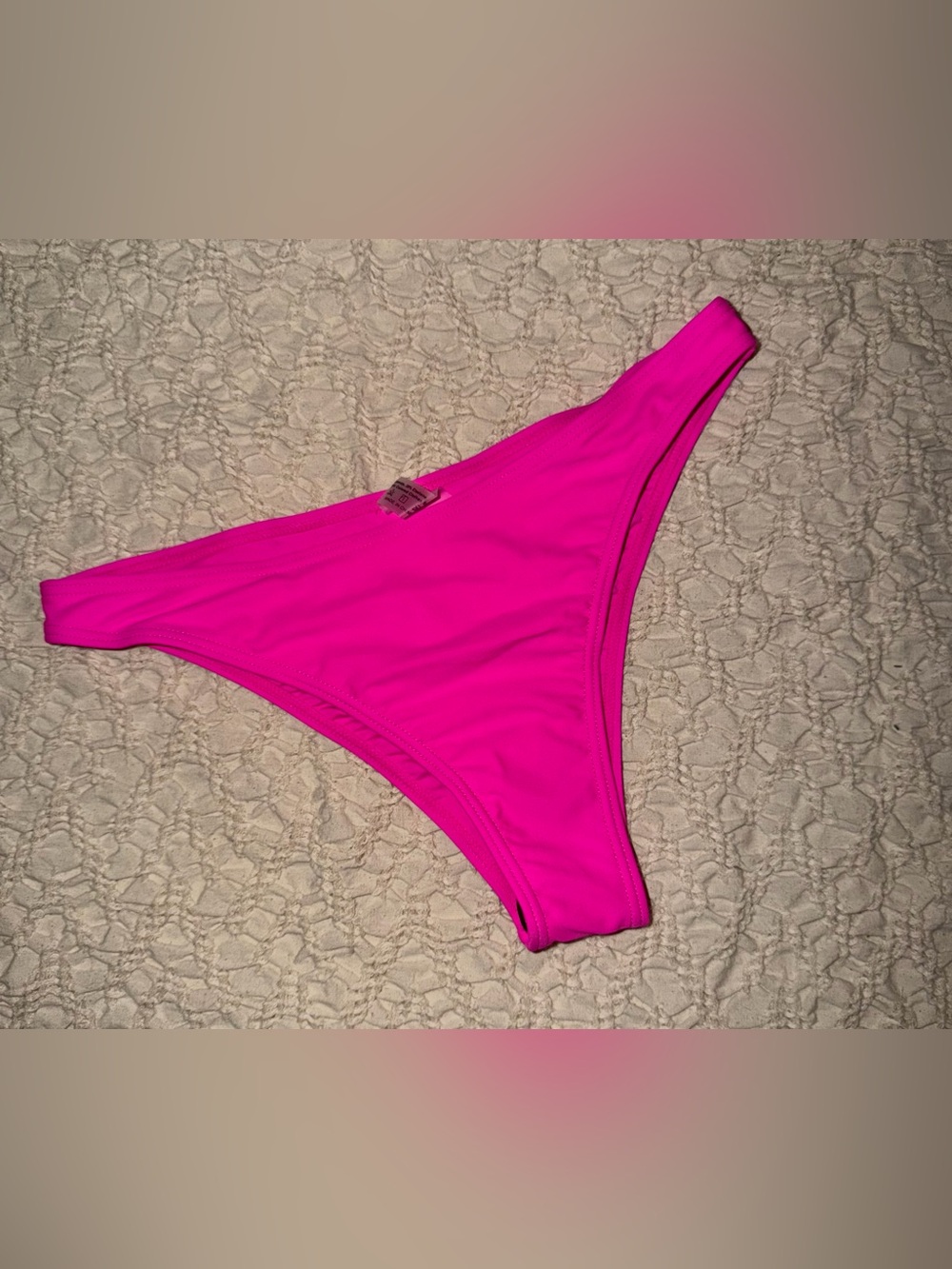 SHEIN Neon Pink High Cut Bikini Bottom